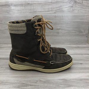 Sperry Ankle Boots Women's 7 Hikerfish Boat Brown Leather Lace up Shoes